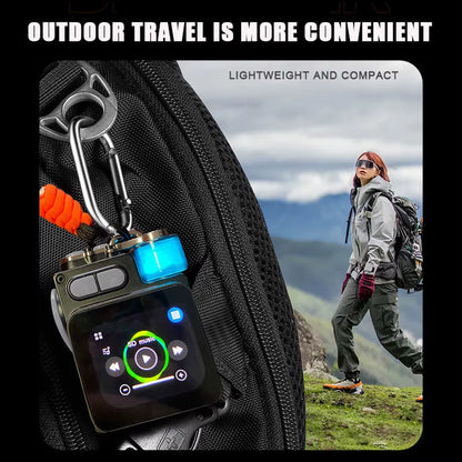 Wireless Portable Speaker Bluetooth-Compatible Metal Mechanical Speaker with LED Display Screen RGB Desktop Subwoofer Support