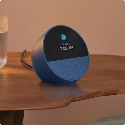 Amazon Echo Spot, Smart Alarm Clock with Vibrant Sound and Alexa (2024 Release)