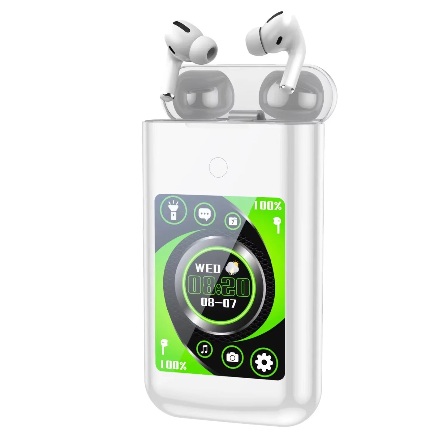 FLLTF A98 BOX Multiple Function in Ear Bluetooth Wireless Earphone Charging Case with 2.8" Touch Screen Power Bank Music Games