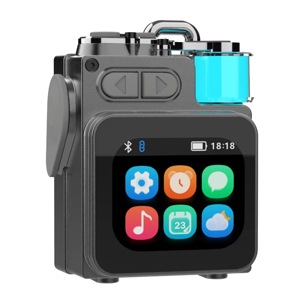 Wireless Portable Speaker Bluetooth-Compatible Metal Mechanical Speaker with LED Display Screen RGB Desktop Subwoofer Support