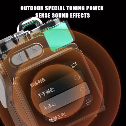 Wireless Portable Speaker Bluetooth-Compatible Metal Mechanical Speaker with LED Display Screen RGB Desktop Subwoofer Support