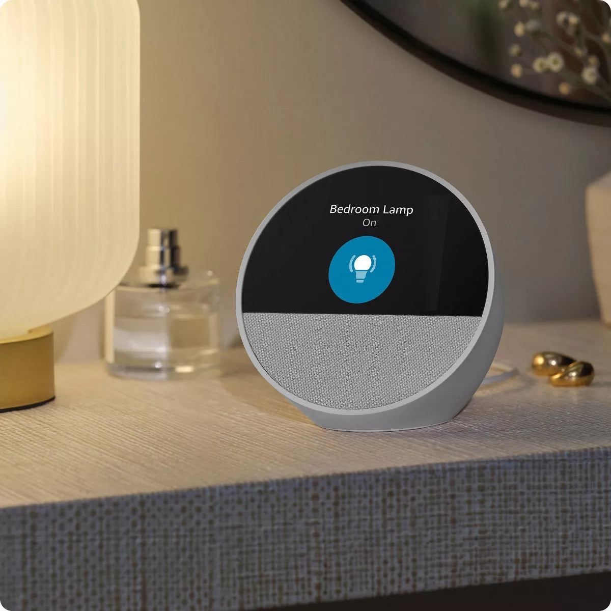 Amazon Echo Spot, Smart Alarm Clock with Vibrant Sound and Alexa (2024 Release)